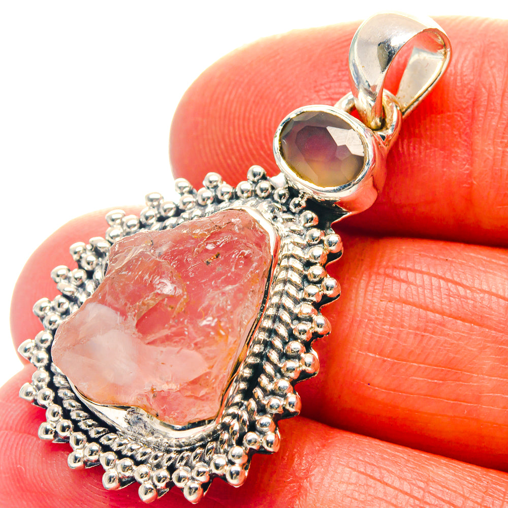 Rose Quartz Pendants handcrafted by Ana Silver Co - PD19062