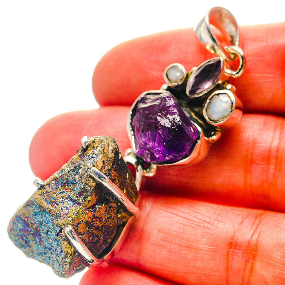Spectro Pyrite Druzy Pendants handcrafted by Ana Silver Co - PD19078