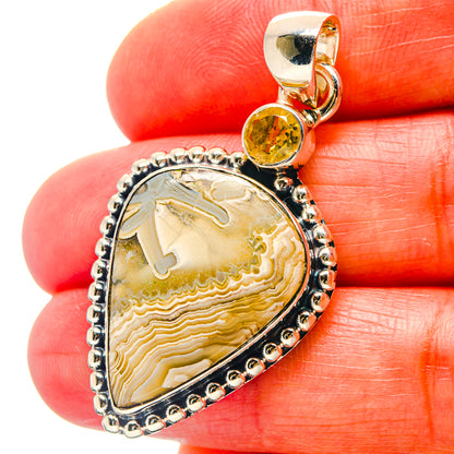 Laguna Lace Agate Pendants handcrafted by Ana Silver Co - PD19086