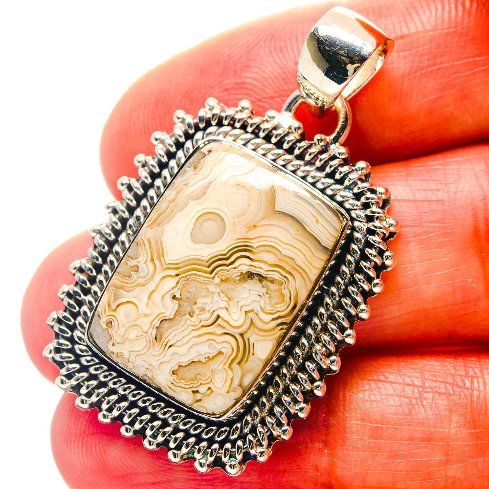 Laguna Lace Agate Pendants handcrafted by Ana Silver Co - PD19087