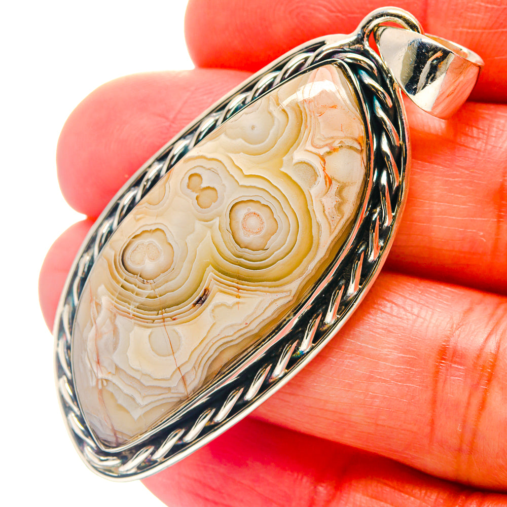 Laguna Lace Agate Pendants handcrafted by Ana Silver Co - PD19088