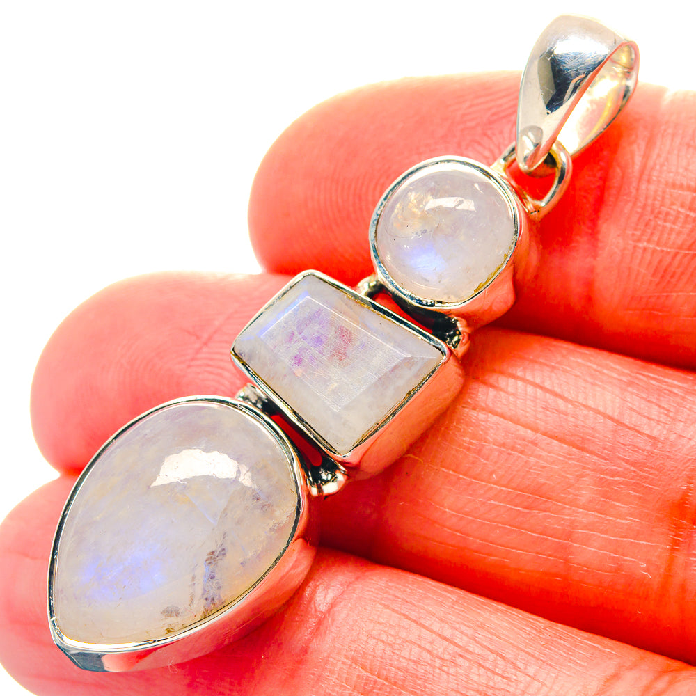 Rainbow Moonstone Pendants handcrafted by Ana Silver Co - PD19092