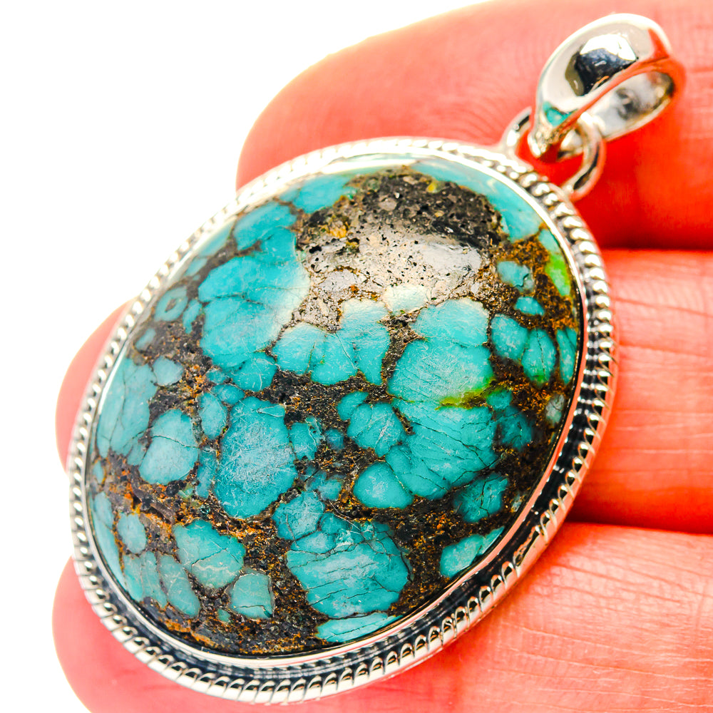 Tibetan Turquoise Pendants handcrafted by Ana Silver Co - PD19104