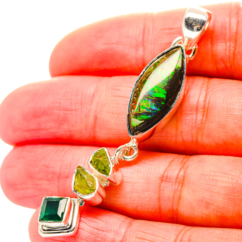 Ammolite Pendants handcrafted by Ana Silver Co - PD19123