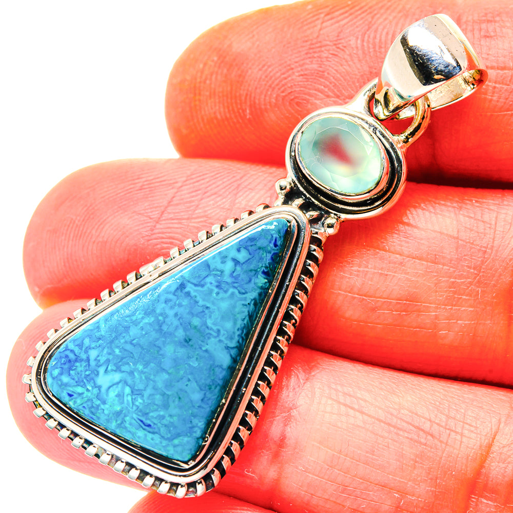 Chrysocolla Pendants handcrafted by Ana Silver Co - PD19142