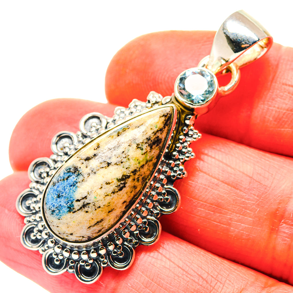 K2 Blue Azurite Pendants handcrafted by Ana Silver Co - PD19144