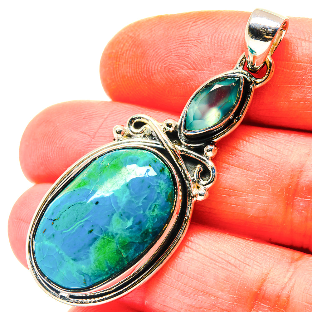 Chrysocolla Pendants handcrafted by Ana Silver Co - PD19147