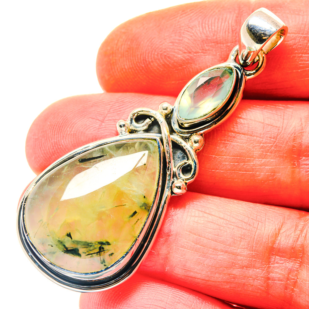 Prehnite Pendants handcrafted by Ana Silver Co - PD19155