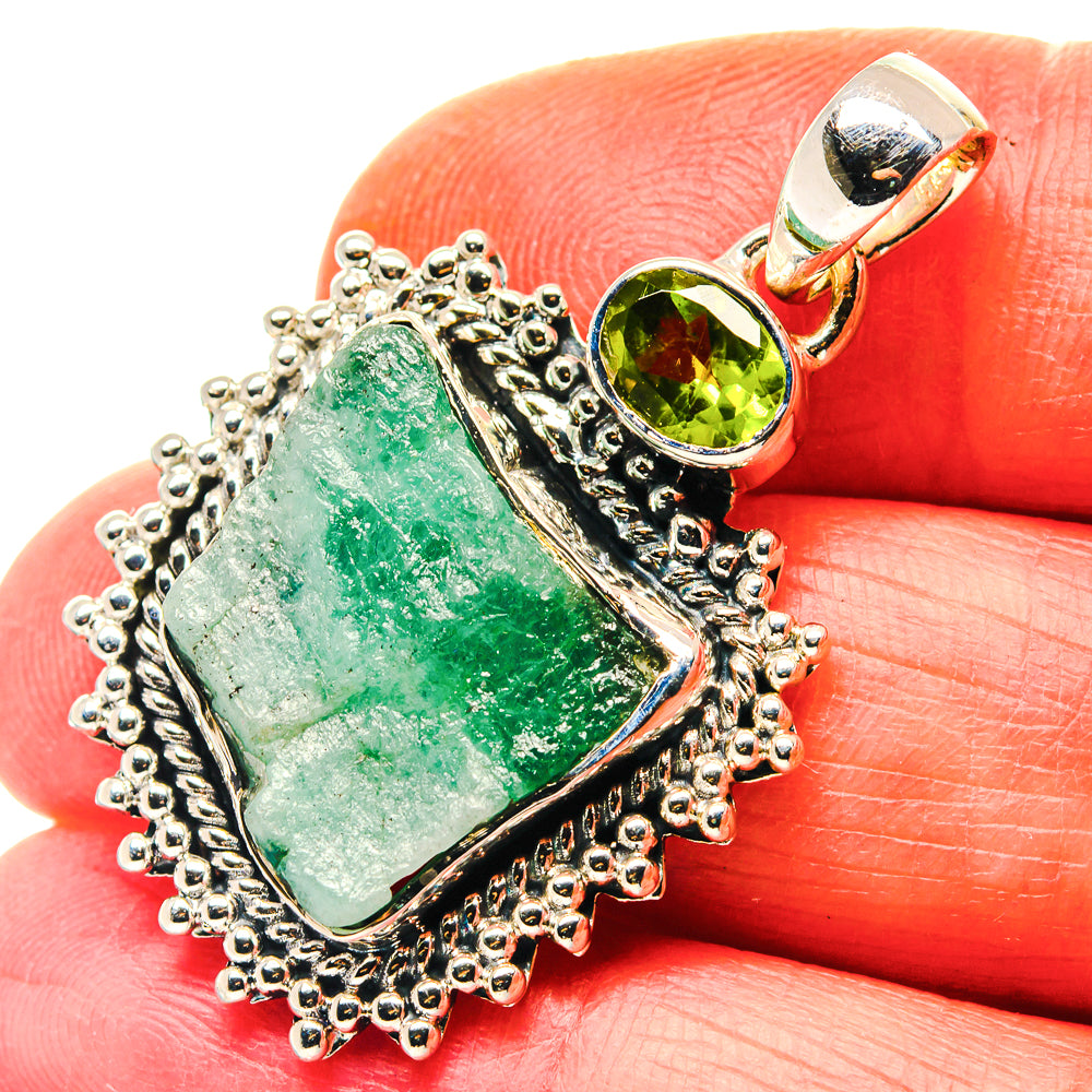 Green Tourmaline Pendants handcrafted by Ana Silver Co - PD19156