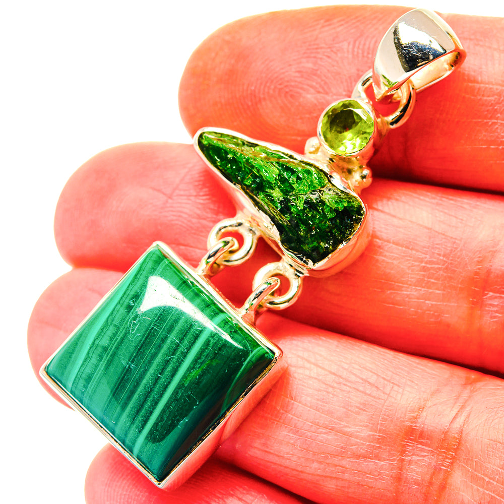 Malachite Pendants handcrafted by Ana Silver Co - PD19158