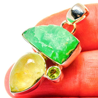 Chrysoprase Pendants handcrafted by Ana Silver Co - PD19166