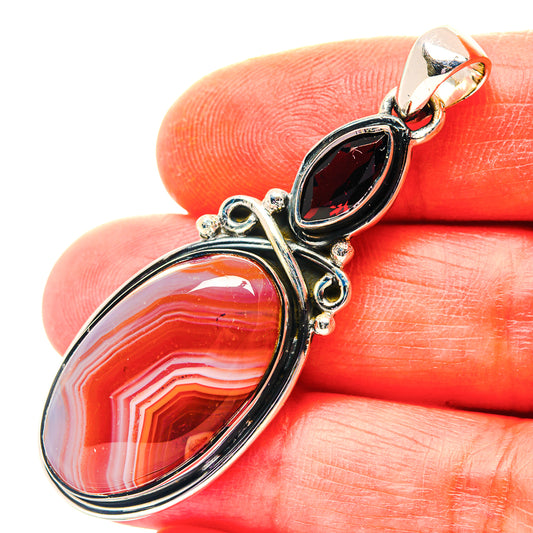 Red Botswana Agate Pendants handcrafted by Ana Silver Co - PD19177