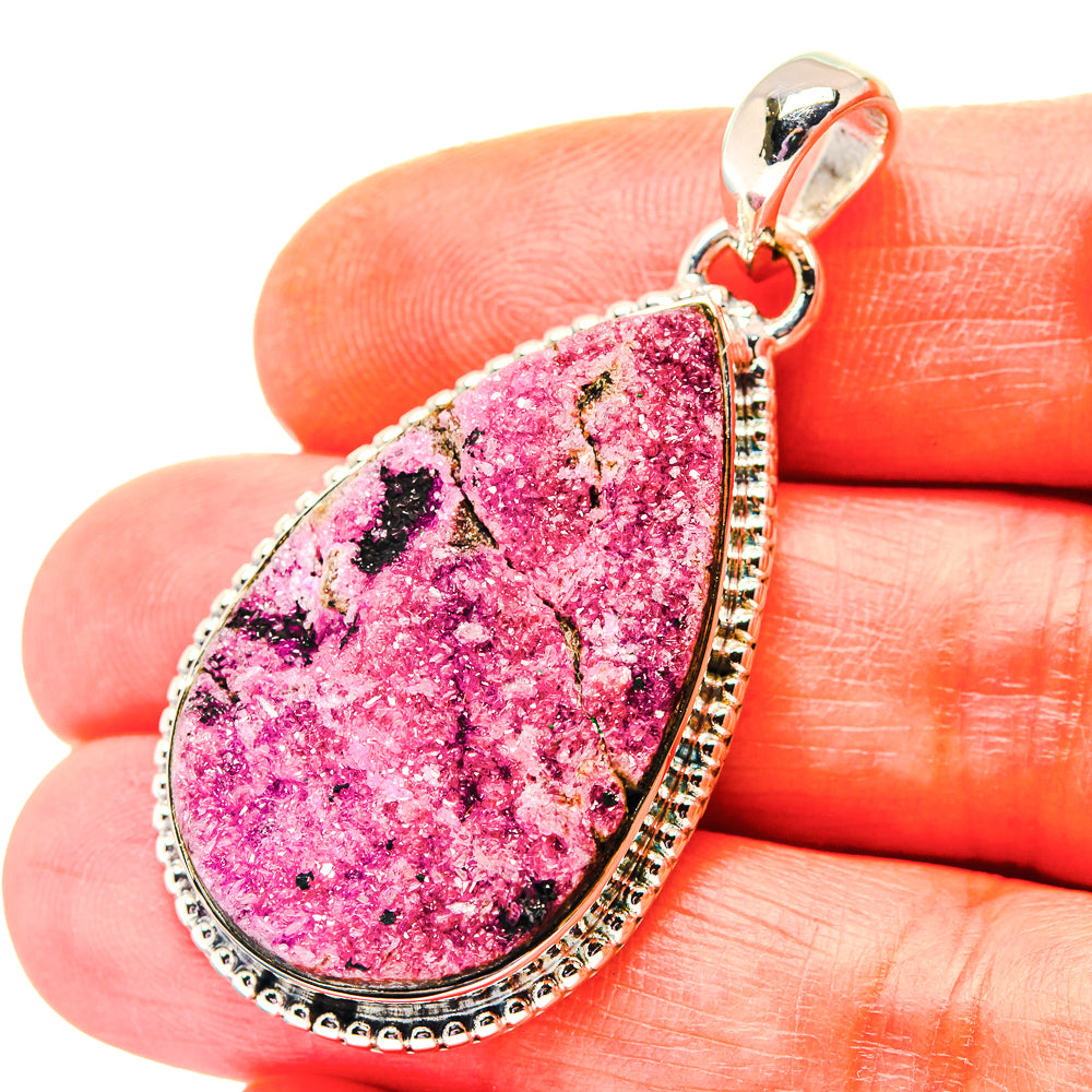 Cobalto Calcite Druzy Pendants handcrafted by Ana Silver Co - PD19187