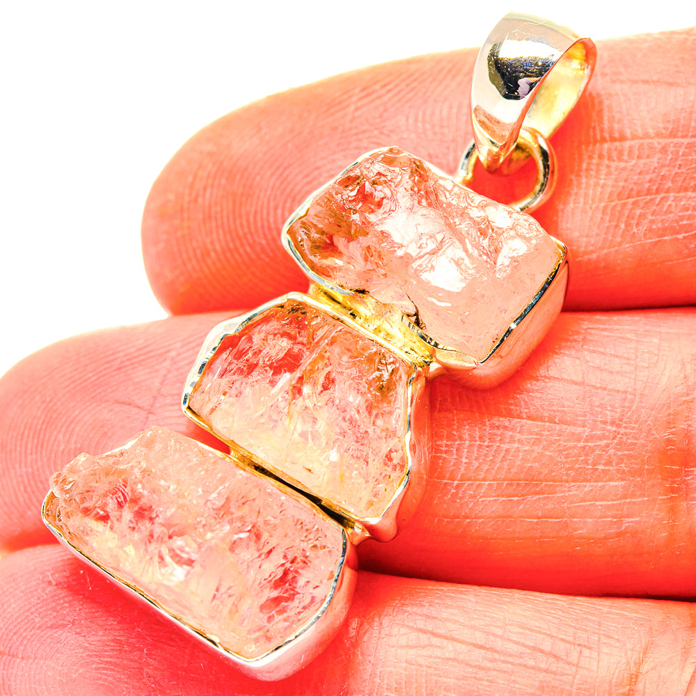 Rose Quartz Pendants handcrafted by Ana Silver Co - PD19190
