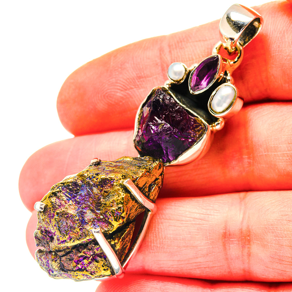 Peacock Ore Pendants handcrafted by Ana Silver Co - PD19209