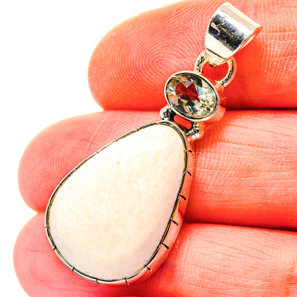 White Scolecite Pendants handcrafted by Ana Silver Co - PD19226