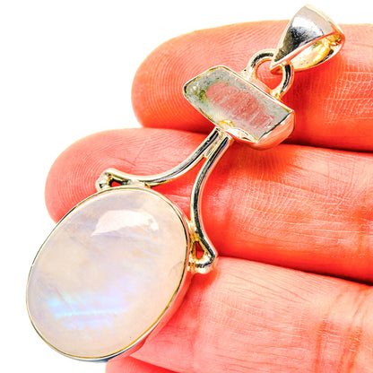 Rainbow Moonstone Pendants handcrafted by Ana Silver Co - PD19228