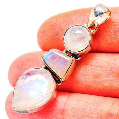 Rainbow Moonstone Pendants handcrafted by Ana Silver Co - PD19234