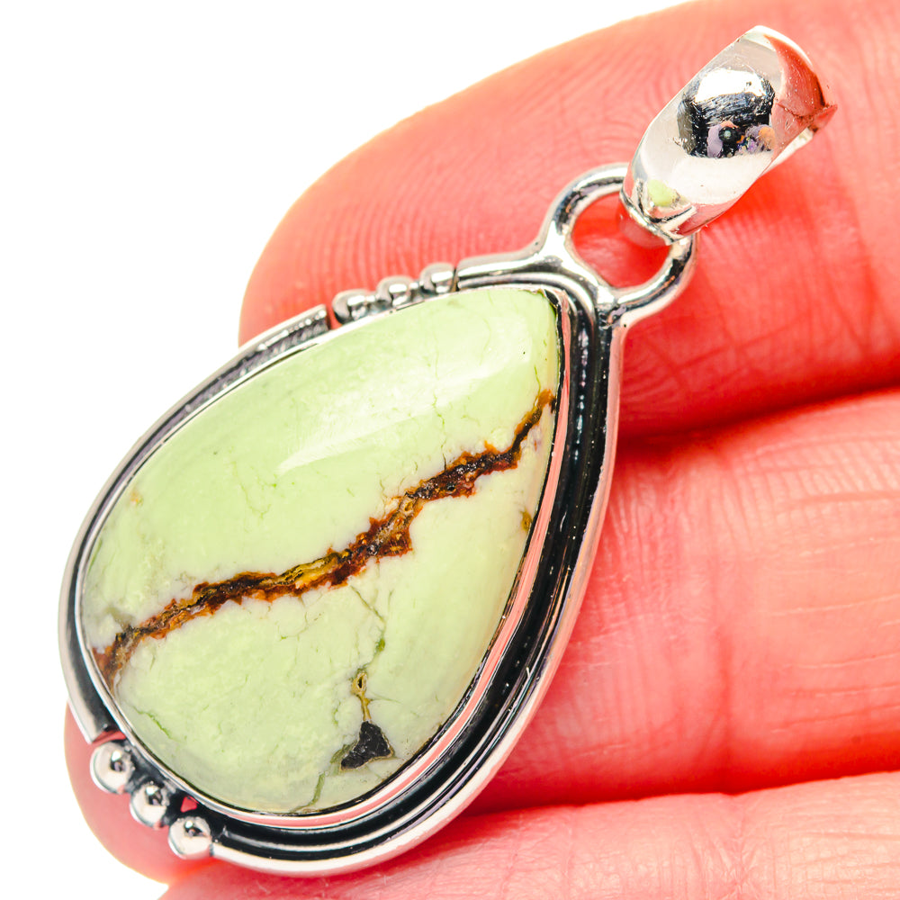 Lemon Chrysoprase Pendants handcrafted by Ana Silver Co - PD19244
