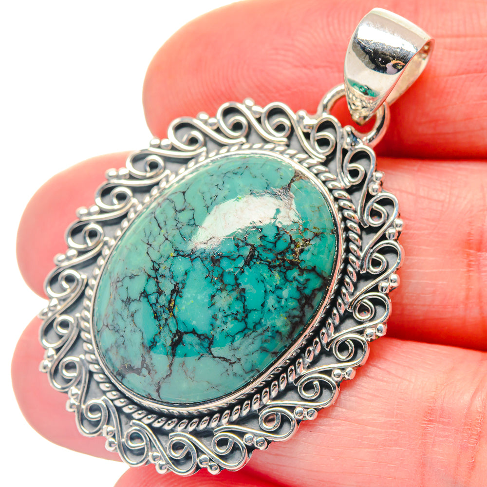 Tibetan Turquoise Pendants handcrafted by Ana Silver Co - PD19271