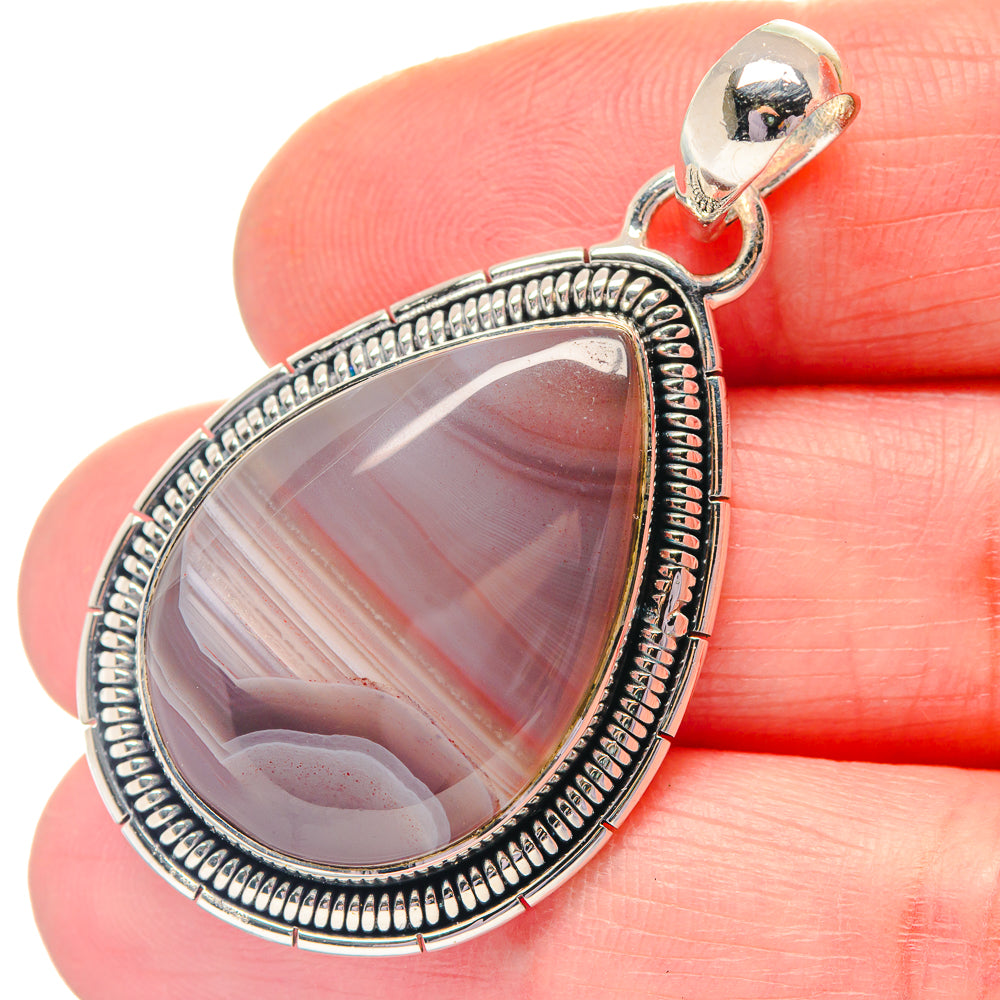 Botswana Agate Pendants handcrafted by Ana Silver Co - PD19275
