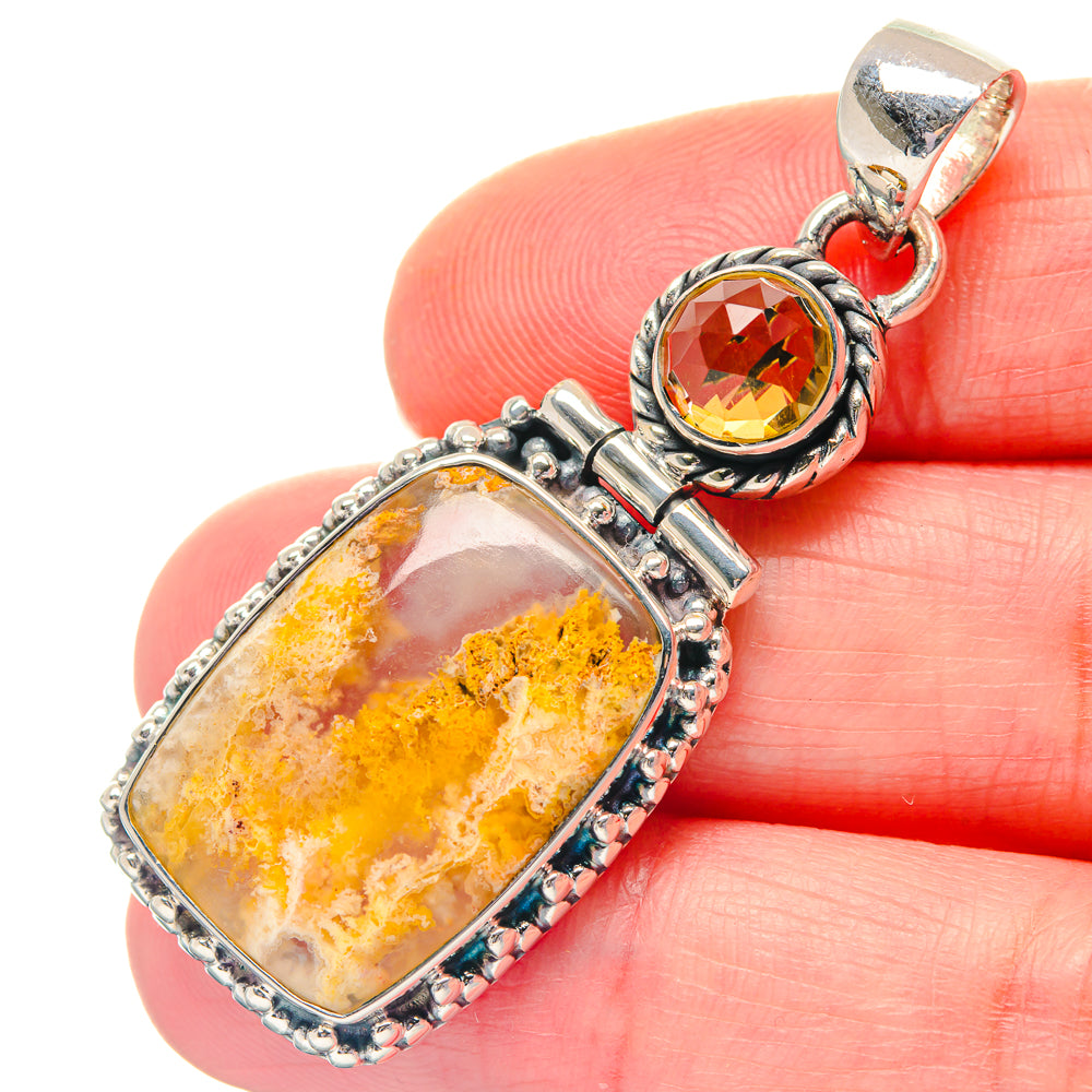 Plume Agate Pendants handcrafted by Ana Silver Co - PD19289