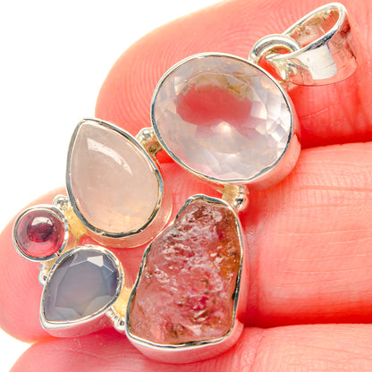 Rose Quartz Pendants handcrafted by Ana Silver Co - PD19291