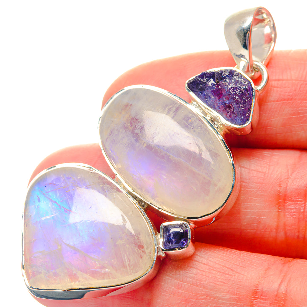 Rainbow Moonstone Pendants handcrafted by Ana Silver Co - PD19322