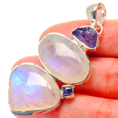 Rainbow Moonstone Pendants handcrafted by Ana Silver Co - PD19322