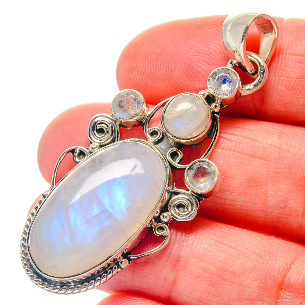 Rainbow Moonstone Pendants handcrafted by Ana Silver Co - PD19324