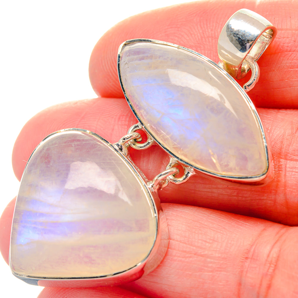 Rainbow Moonstone Pendants handcrafted by Ana Silver Co - PD19326