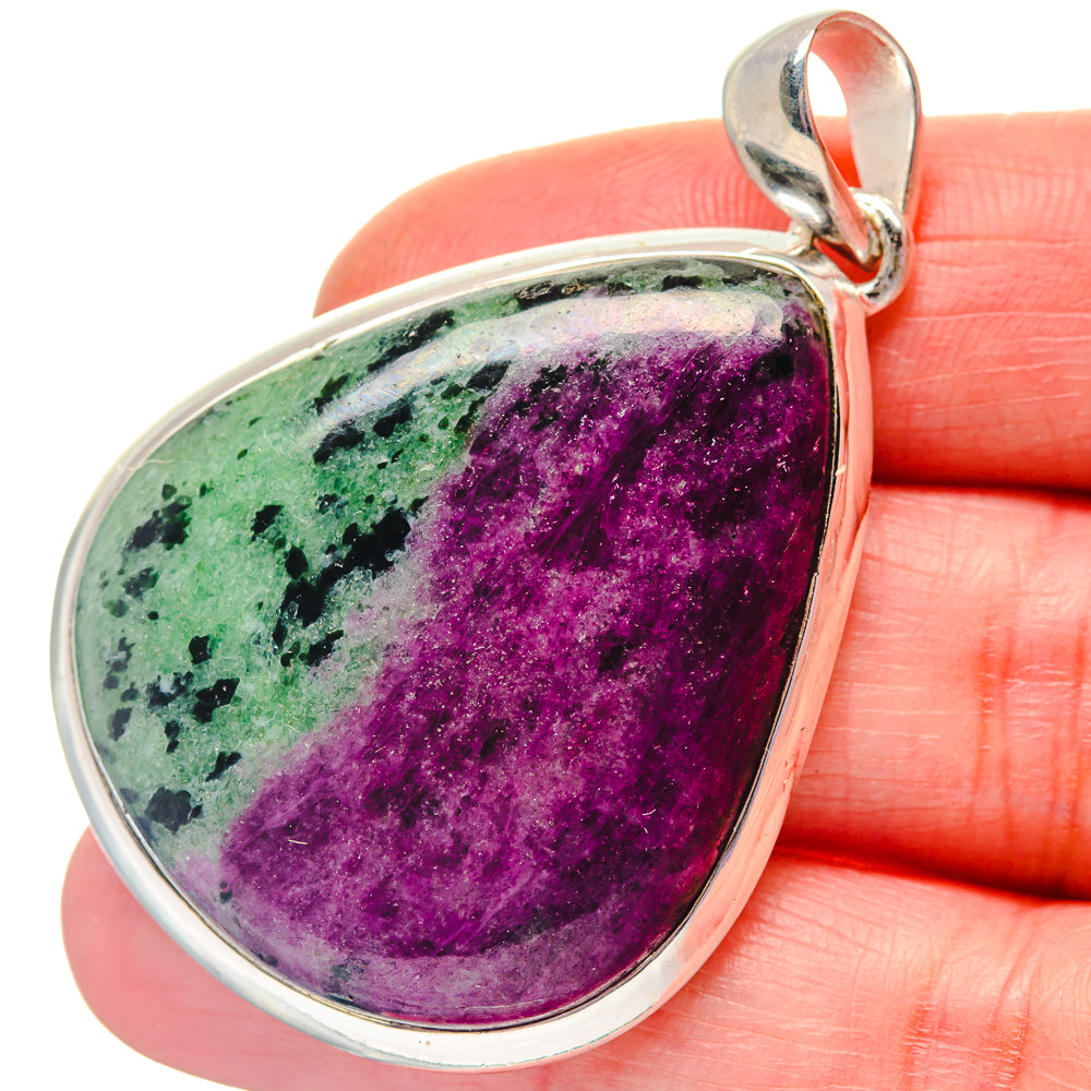 Ruby Zoisite Pendants handcrafted by Ana Silver Co - PD19327