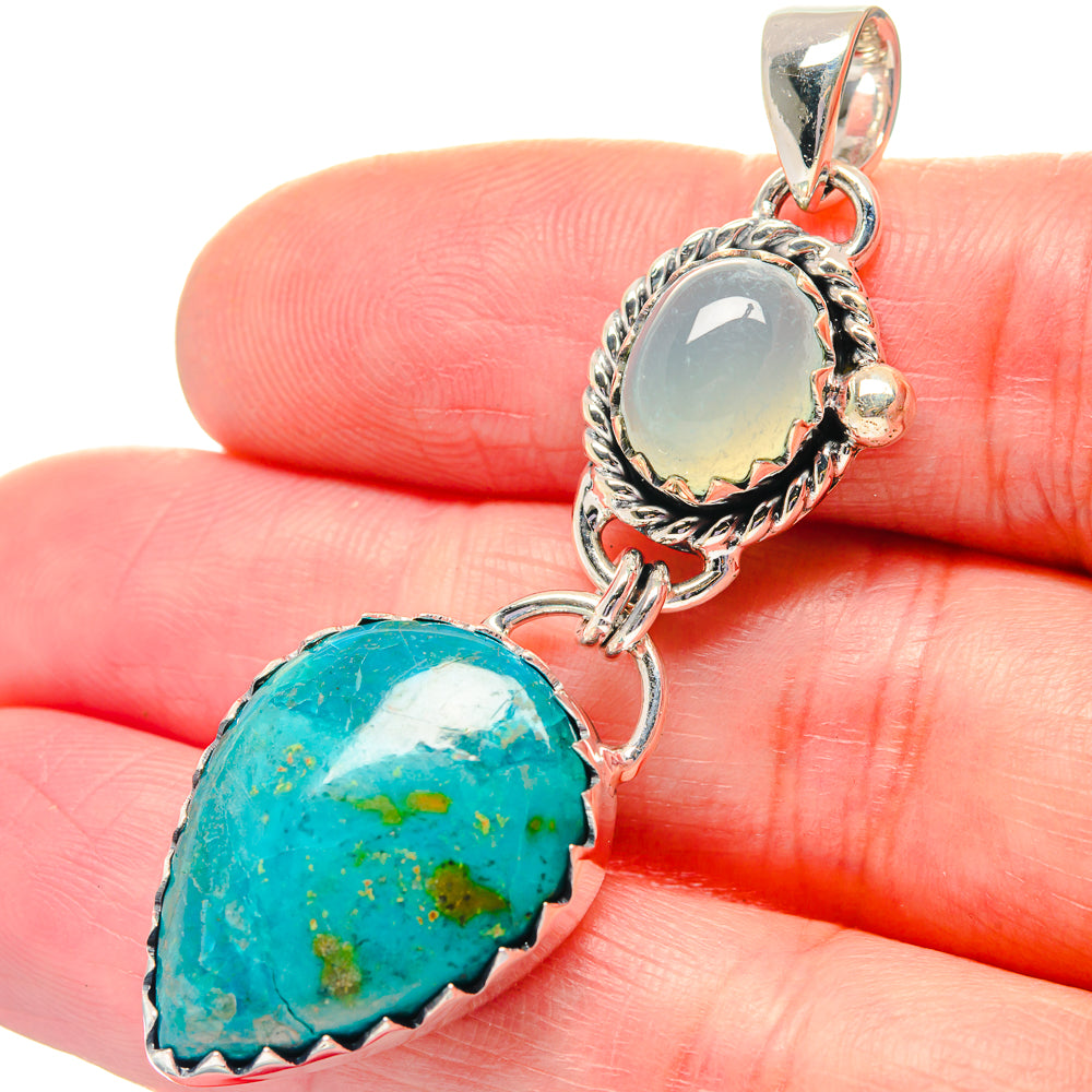 Chrysocolla Pendants handcrafted by Ana Silver Co - PD19331