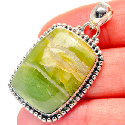 Serpentine Stone Pendants handcrafted by Ana Silver Co - PD19349