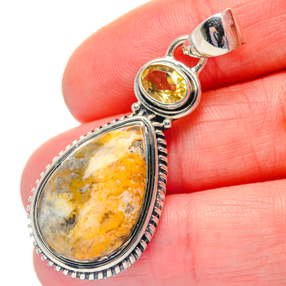 Plume Agate Pendants handcrafted by Ana Silver Co - PD19367