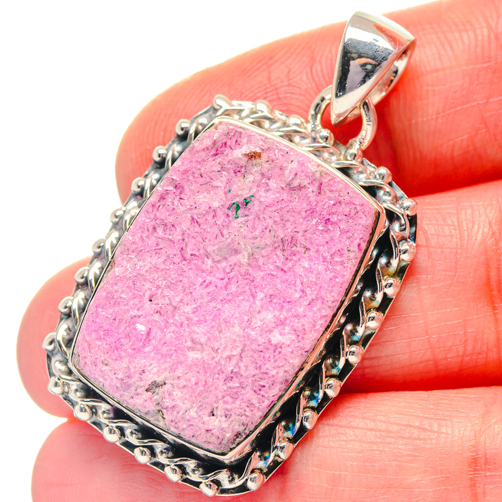Cobalto Calcite Druzy Pendants handcrafted by Ana Silver Co - PD19373