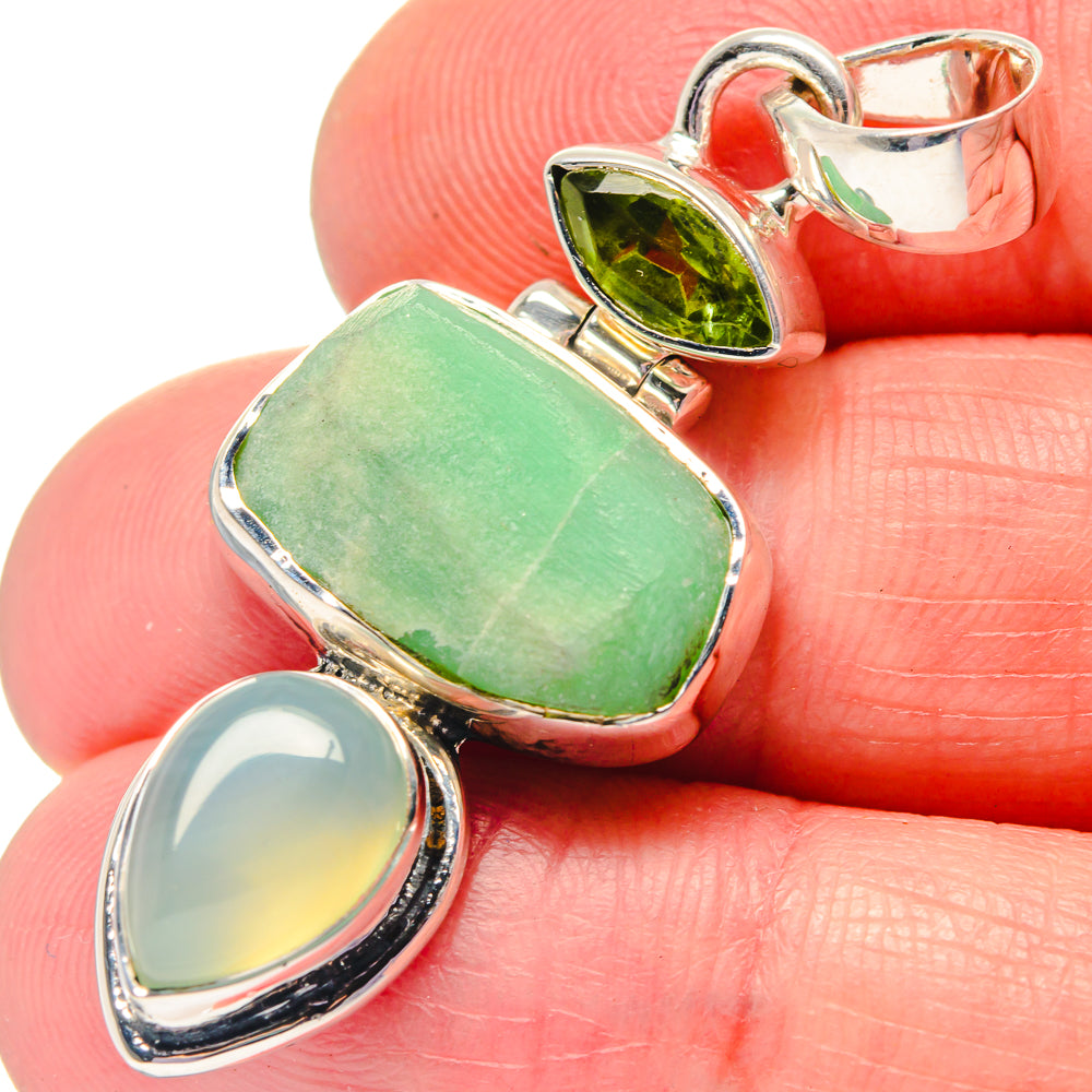 Green Tourmaline Pendants handcrafted by Ana Silver Co - PD19435