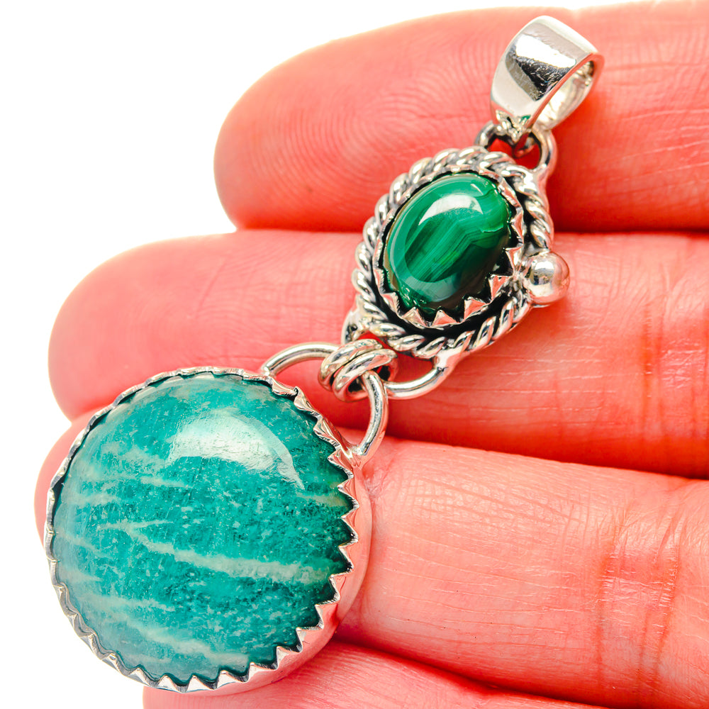 Amazonite Pendants handcrafted by Ana Silver Co - PD19436