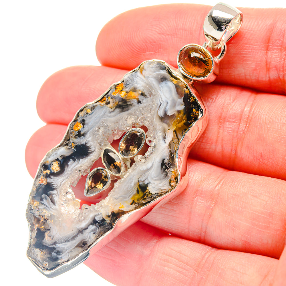 Apatite, Garnet Pendants handcrafted by Ana Silver Co - PD19437