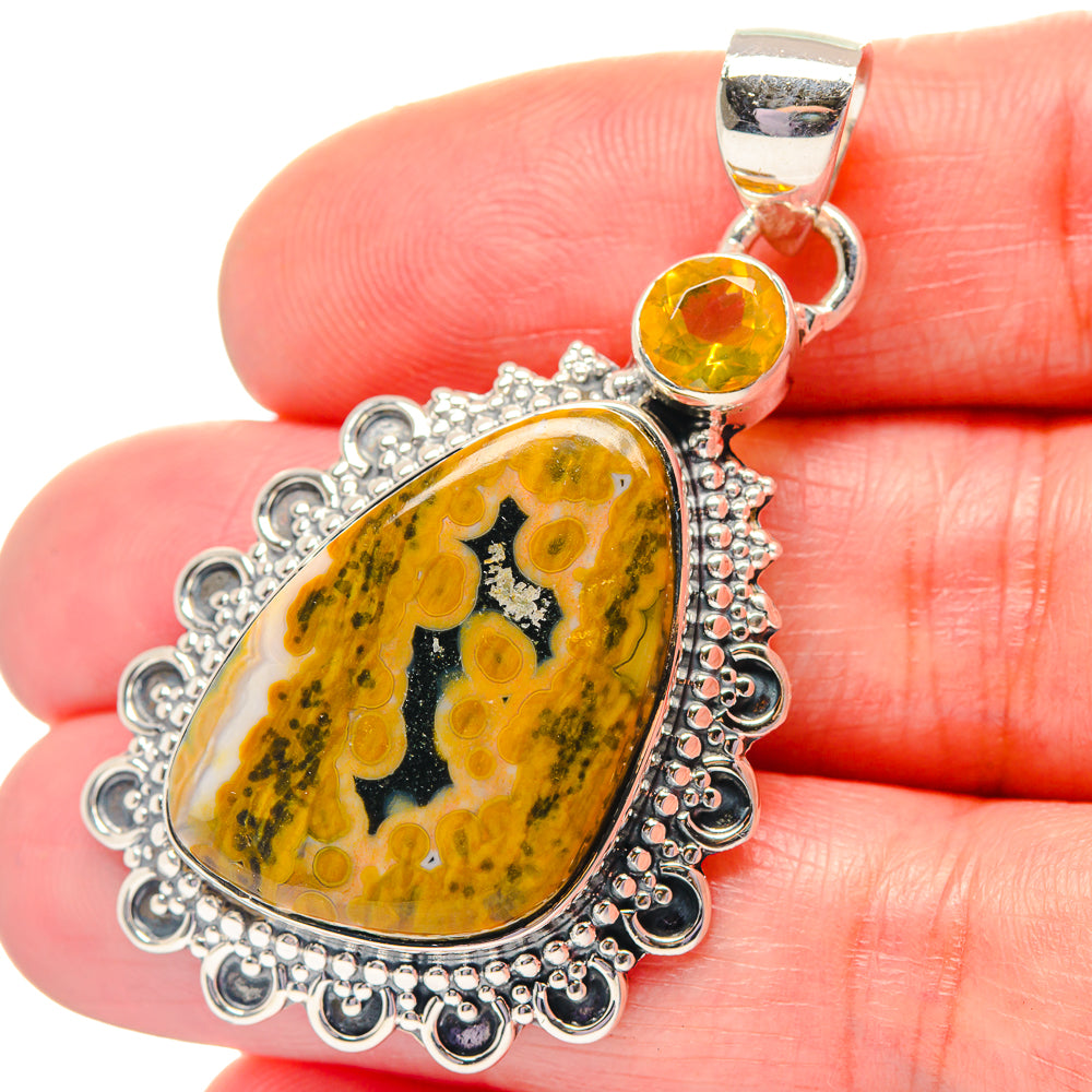 Rainbow Moonstone Pendants handcrafted by Ana Silver Co - PD19441