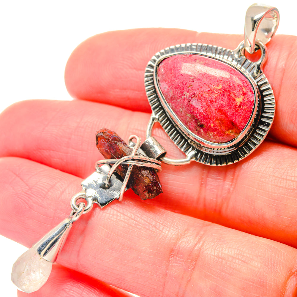 Golden Pietersite, Carnelian, Garnet Earrings handcrafted by Ana Silver Co - PD19479