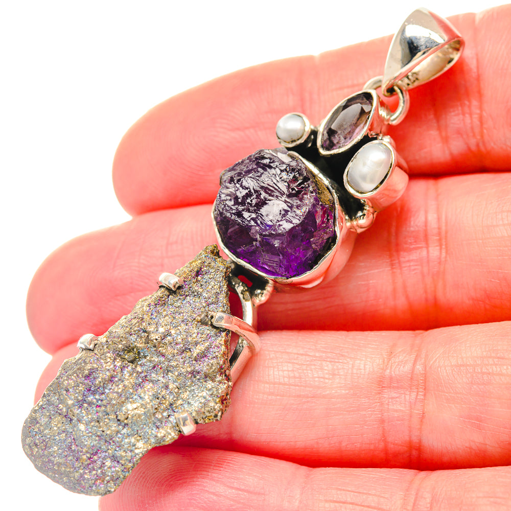 Pyrite Agate Pendants handcrafted by Ana Silver Co - PD19499