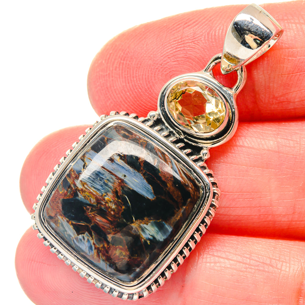 Black Agate Pendants handcrafted by Ana Silver Co - PD19505
