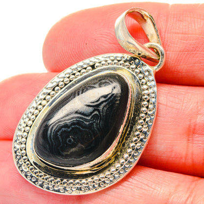 Black Tourmaline, White Quartz Pendants handcrafted by Ana Silver Co - PD19582