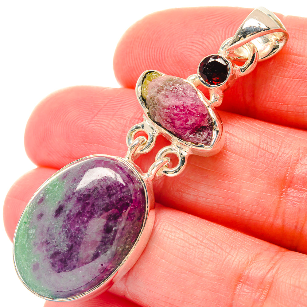 Pink Tourmaline Pendants handcrafted by Ana Silver Co - PD19595