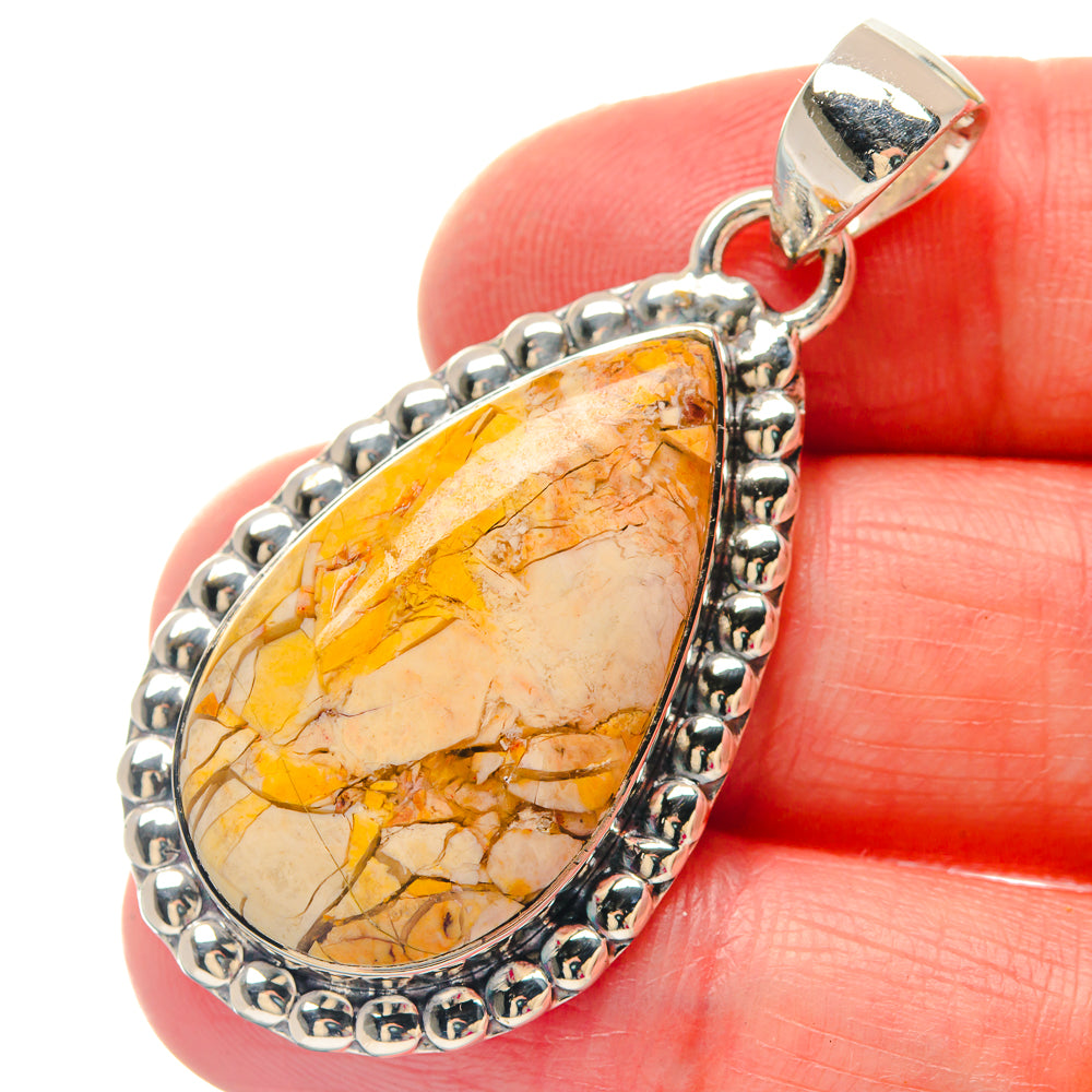 Moroccan Agate, Carnelian Pendants handcrafted by Ana Silver Co - PD19637