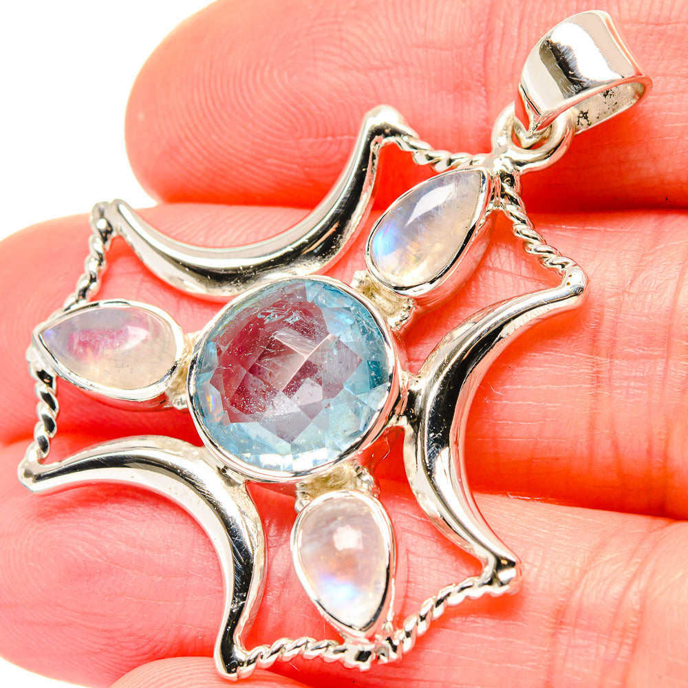 Blue Topaz Pendants handcrafted by Ana Silver Co - PD19639