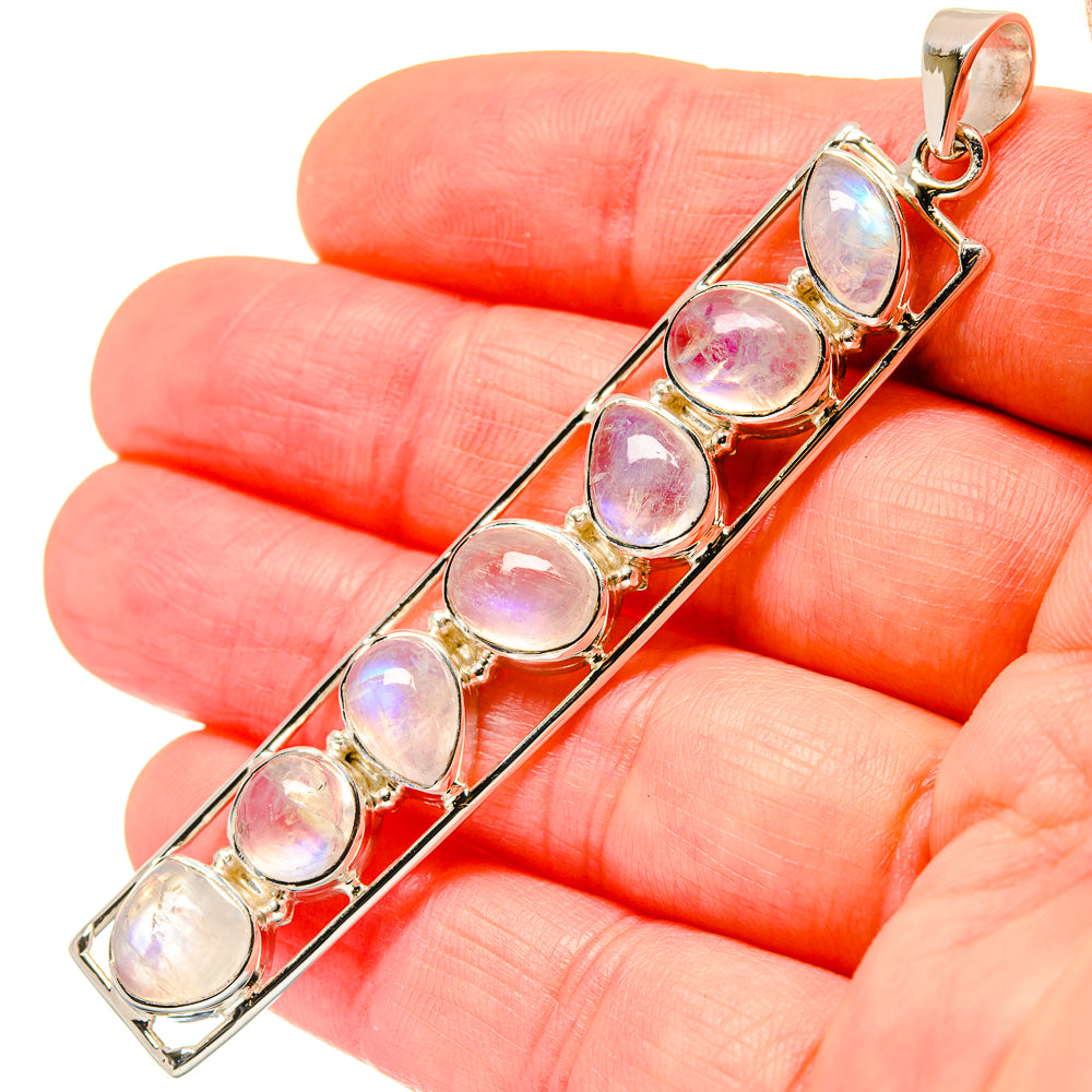 Rainbow Moonstone Pendants handcrafted by Ana Silver Co - PD19644