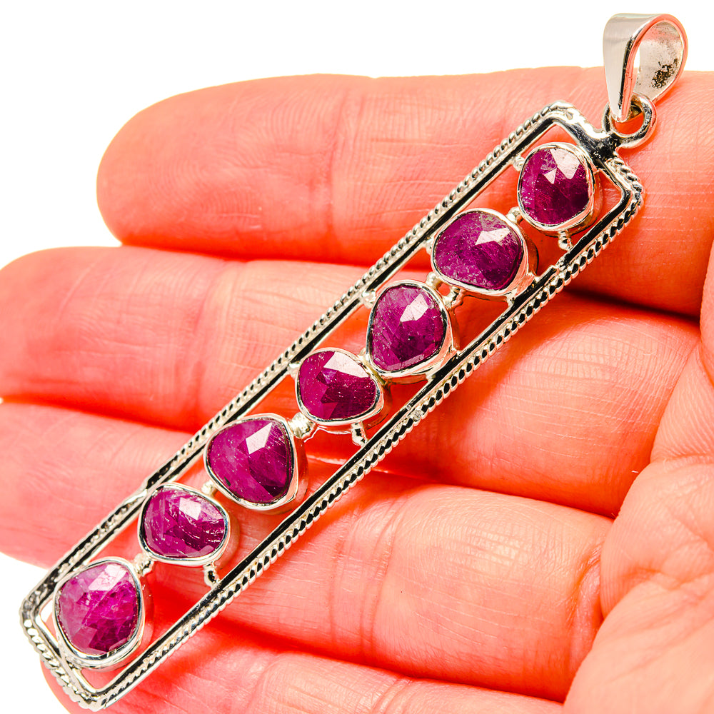 Ruby Pendants handcrafted by Ana Silver Co - PD19646