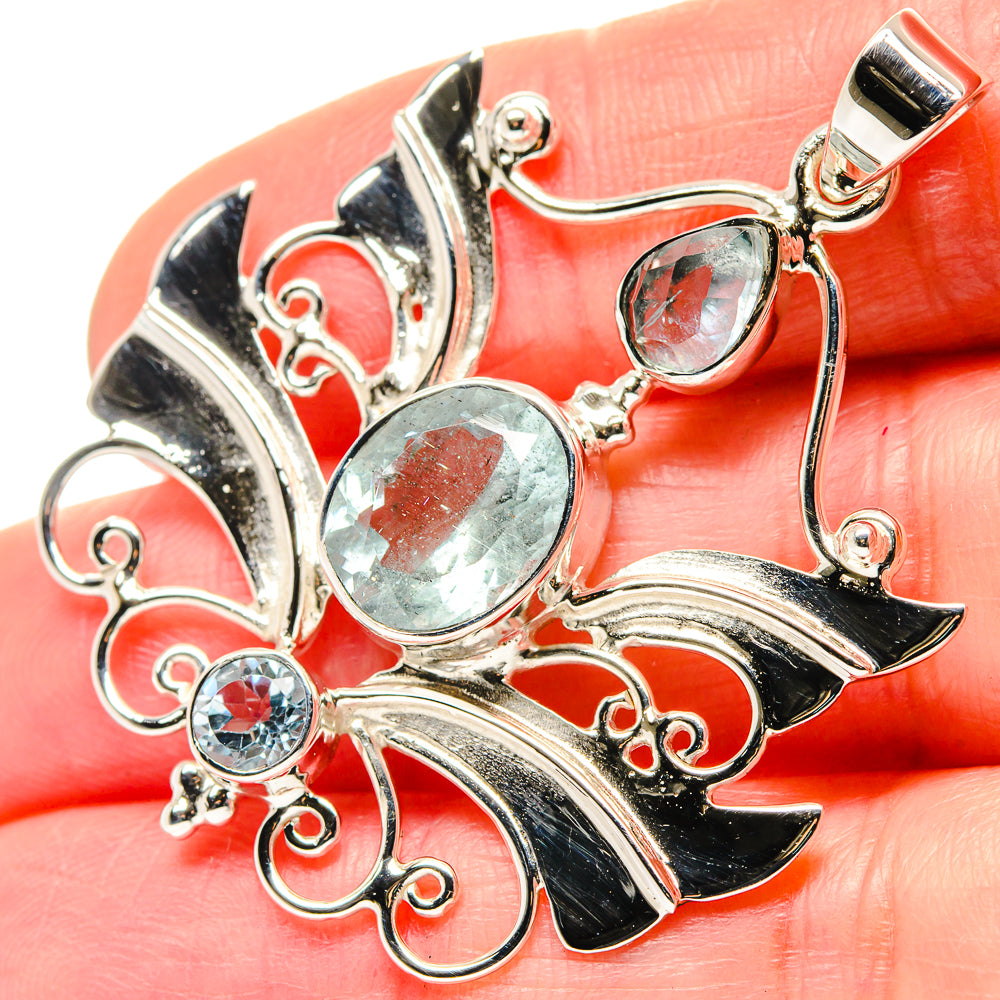 Aquamarine Pendants handcrafted by Ana Silver Co - PD19652
